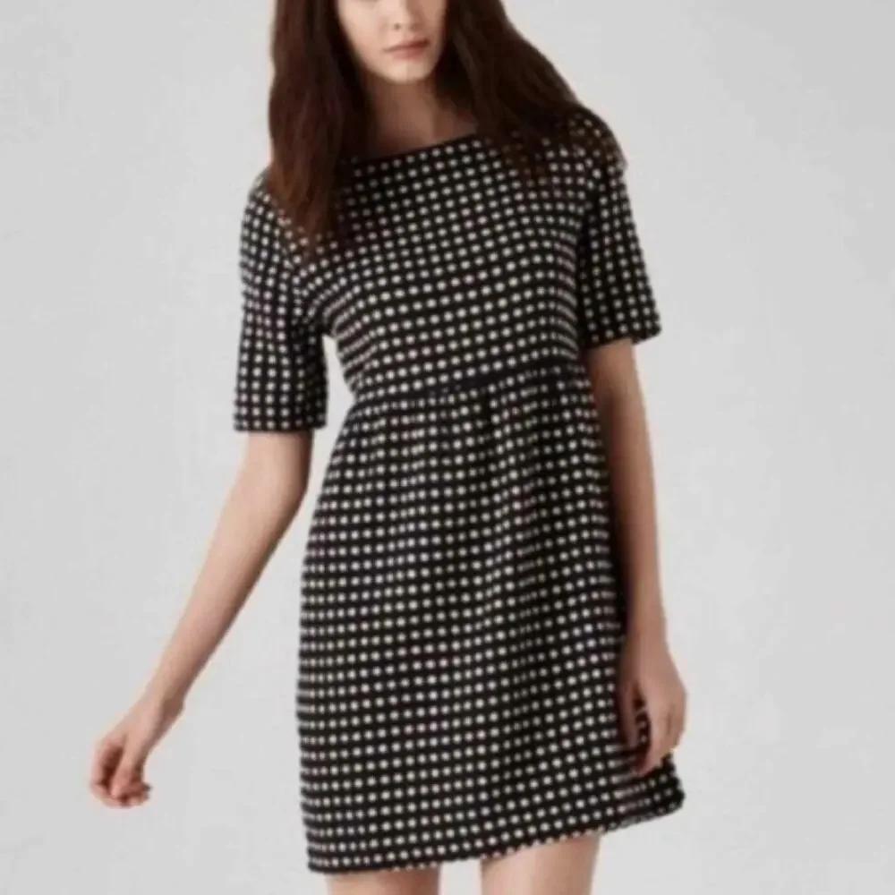 Ace & Jig Mini Dress Women’s Medium Black White Polka Dot Linen Cotton Boho Chic